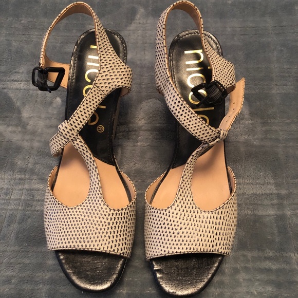 Nicole Shoes - Black and Tan heels
